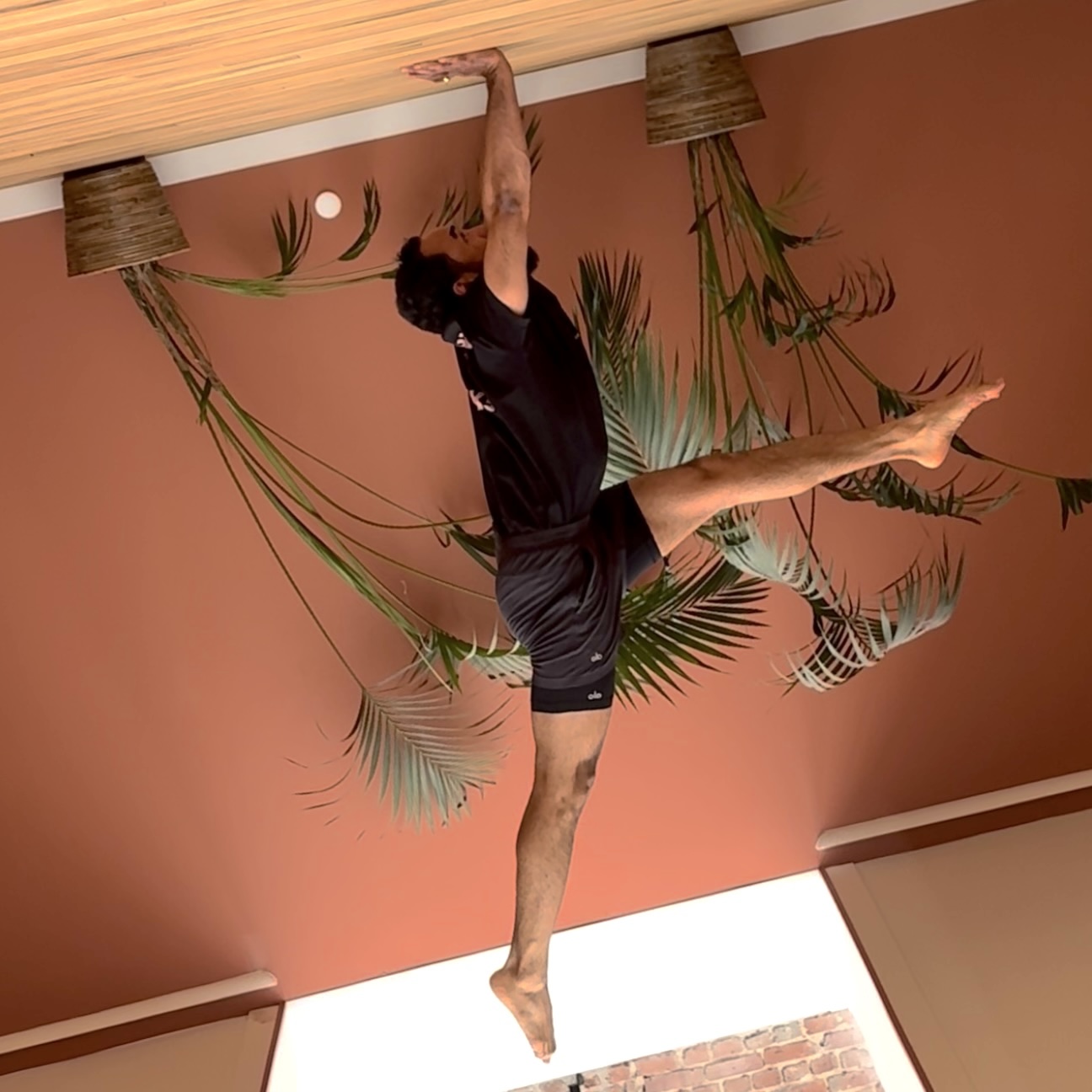 Handstand balance technique in yoga